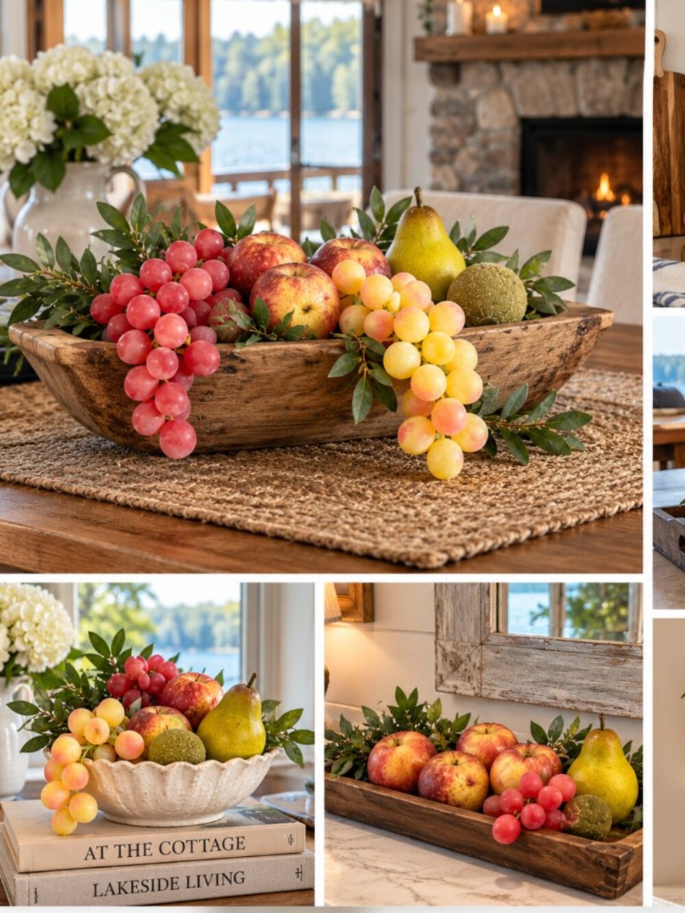 KITSCHY FAUX FRUIT Plastic Grapes Apples Pear Kiwi Cottage Vintage Cabin Retro
